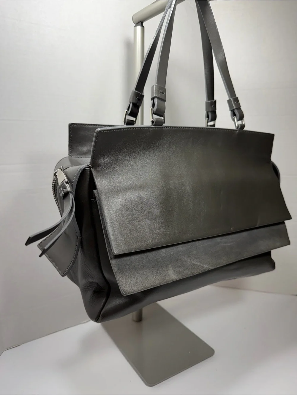 Lia Nina Classic Black Leather shoulder Bag